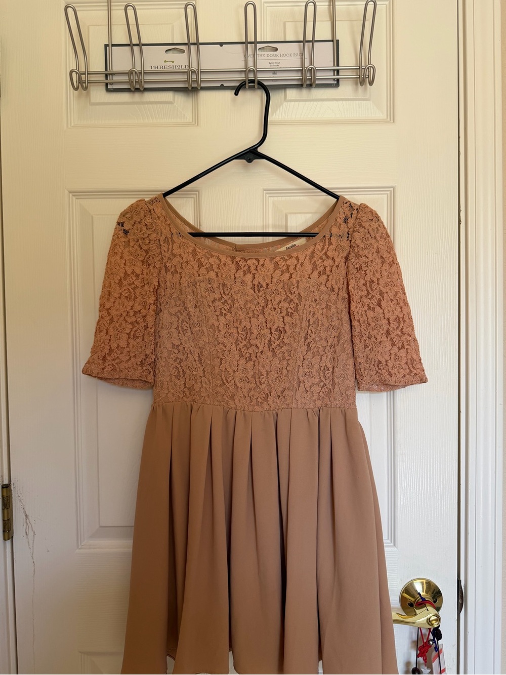 Women's Lace Bodice Short Sleeve Dress